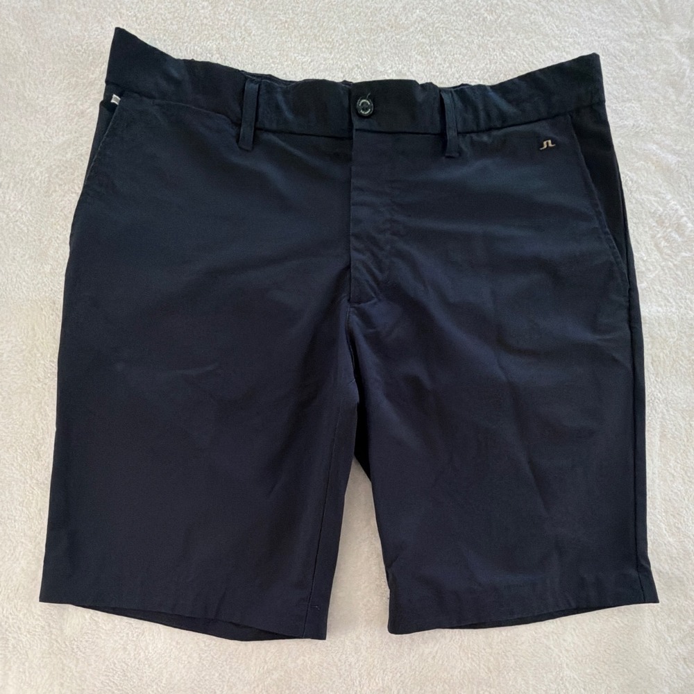 J.Lindeberg‎ Eloy Micro Stretch Men Sz 33 Golf Shorts Navy Blue Zip Fly